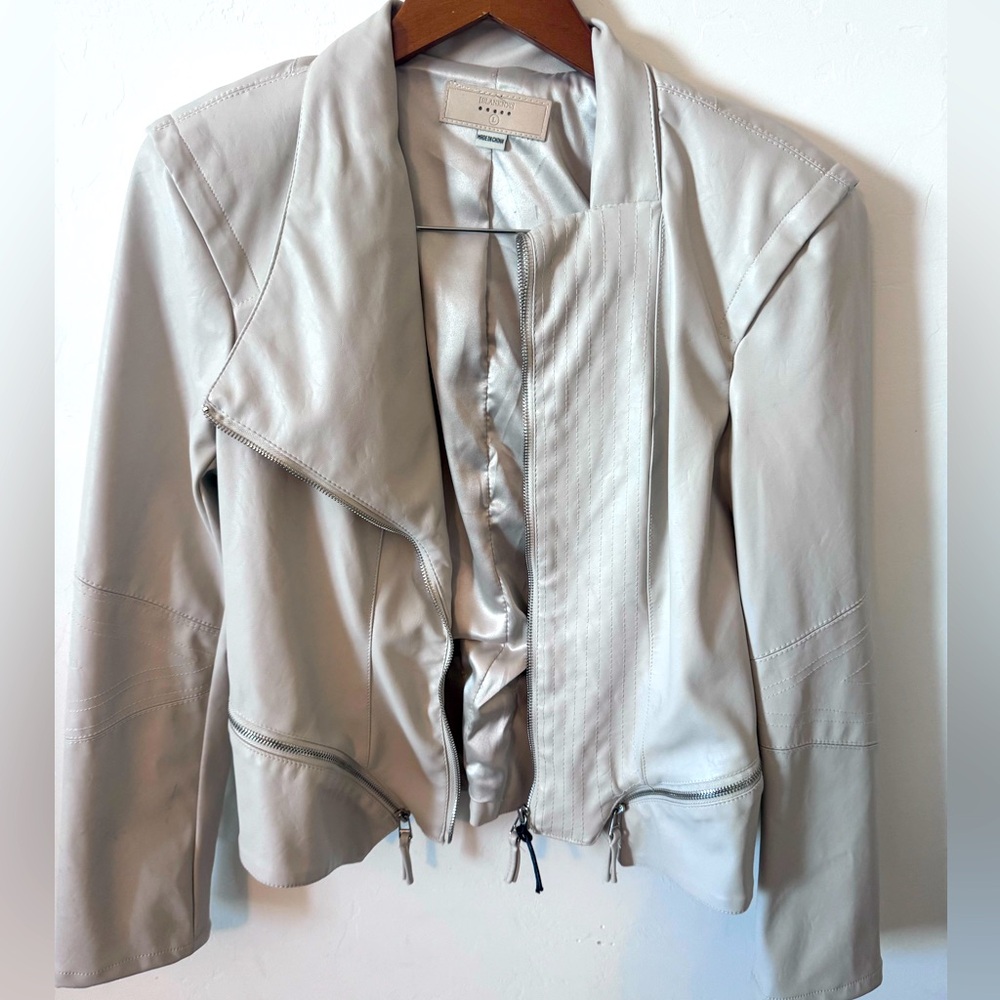 Blank nuc faux leather jacket